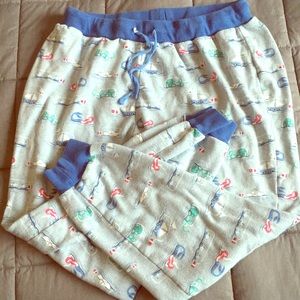 Pajama sweat pants with nautical theme
